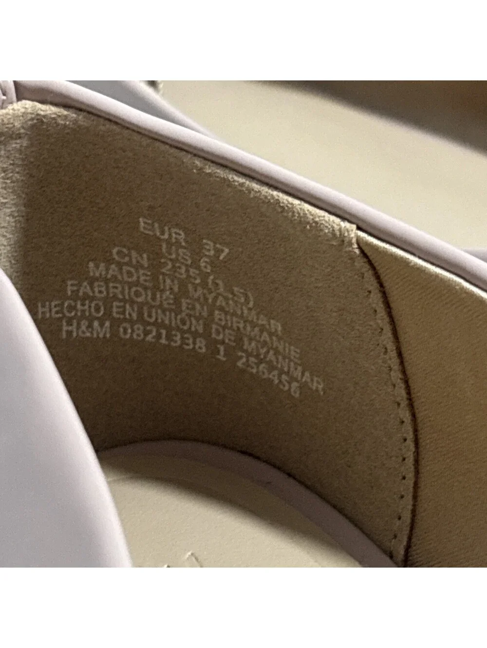 H&M Shoes Womens 37 Slip On Ballet Flats Nude Patent Leather Comfort Slip On US6
